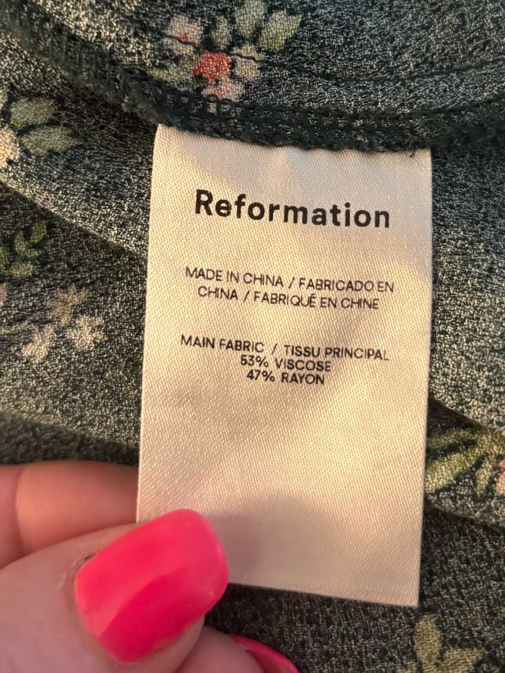 Reformation Bias Cut Floral Maxi Skirt Green Pink Size 2 Viscose - Picture 5 of 5